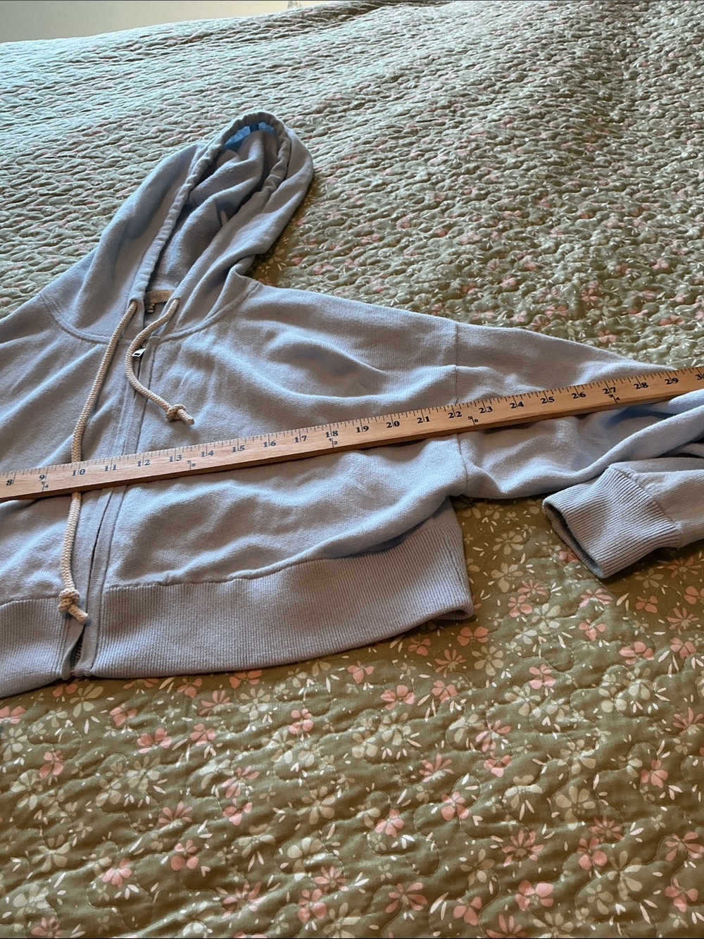 Naked Cashmere cropped Light Blue Zip Hoodie with Drawstring - Women XS - Picture 4 of 7